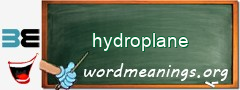 WordMeaning blackboard for hydroplane